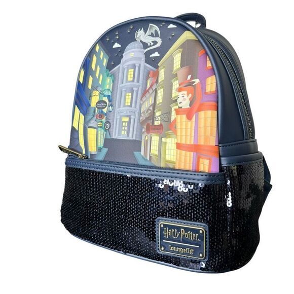 NEW Loungefly Harry Potter Diagon Alley Sequin Mini Backpack main image 12